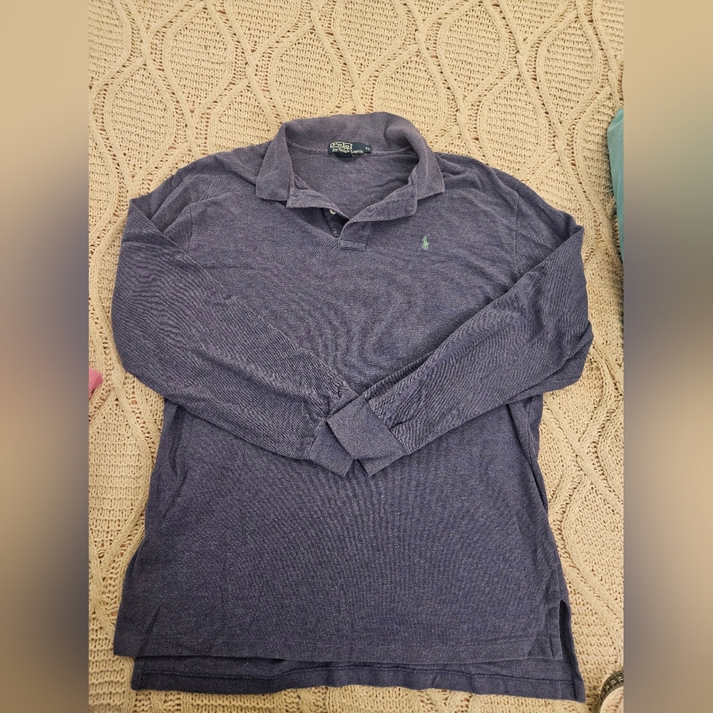 Polo Ralph Lauren Rugby Polo Shirt Long Sleeve Collared Purple  Mens Xl‎